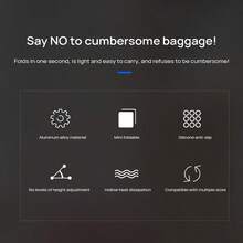 Lenovo ZJA2 Aluminum Alloy Laptop Stand 6-Level Lift + Folding Portable Ergonomic Cooling Base 13-16 Inch MacBook / Office Laptop Universal - Silver - View 5