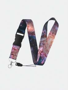 1 件 Snap 宇宙星印花医生工作证挂绳，可拆卸学生证夹，可爱钥匙扣合成纤维颈带，适合所有季节，适合工作证挂绳，学生证夹，可作为日常使用的礼物汽车配件哥特 Y2k 包挂绳带证件夹汽车配件包饰圣诞节 - 彩色 - 查看 7