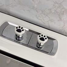 Modern Cat Paw Shaped Toilet Flush Button, Plastic Dual-Flush Tank Lever, Bathroom Flush Replacement Part