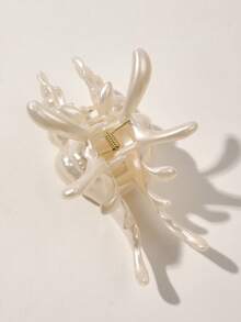 发夹 1 件波西米亚风优雅海洋系列贝壳设计甜美幻想仙女发爪梳，多功能用于化妆舞会，春夏发饰优雅爪夹，学校用品，学院秋季配饰秋冬度假装女士 - 米色 - 查看 6