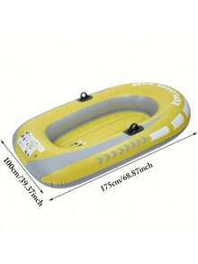 Small PVC Inflatable Water Recreation Boat/Raft, 2 Person Inflatable Fishing Boat/Dinghy - Yellow - View 6