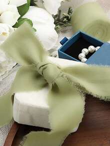 Fita de seda chiffon feita à mão, 4x500 cm, adequada para casamentos, banquetes, presentes, artesanato e atividades decorativas, meio ambiente, festivais, festas e embalagens para presentes de fim de ano, decoração de casa.