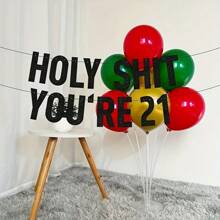 مجموعة واحدة من لافتات "Holy You're 18/21/30/40/50/60/70/80" اللامعة باللون الأسود، زينة حفلات عيد ميلاد سعيد لعمر 18/21/30/35/40/45/50/55/60/65/70/75/80/85/90 عامًا