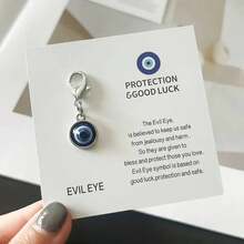 Móc khóa hình mắt quỷ unisex - Bùa may mắn, Thiệp nhắn nhủ độc đáo, Thích hợp cho sinh nhật, đám cưới, Ngày Valentine, lễ tốt nghiệp, trường học, phụ kiện xe hơi, Dây đeo kiểu Gothic Y2K dễ thương, Phụ kiện túi xách - Nhiều màu - Xem 2