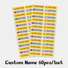 60pcs/ 120pcs/ 180pcs/ 240pcs Custom Name Sticker, Cartoon Small Fresh Cute Waterproof Modern School Supplies Label, Back To School, School Supplies, Paper Name, Category Sticker, Number Category, Customized Waterproof Name Labels For School Supplies, Personalized Stickers For Water Bottles, Lunch Boxes, And Personal Items, Warm Ambience, Autumn Home Refresh, Xmas Decoration