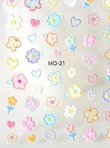 2024 Neue Mode Blumen Prägung Nail Art Sticker, glamouröse gefrorene Kamelien Blumen Nail Decals für Frauen