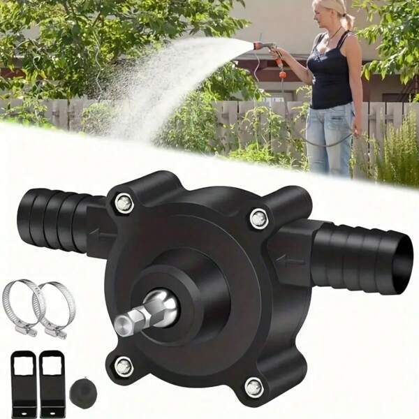 1pc Portable Electric Drill Water Pump, DC Self-Priming Water Pump For Home Use, Self-Priming Pump For Transferring Water, Gasoline, Oil, Liquid, Plastic Material, Combination Hardware Tool Water Pump, Suitable For Various Drilling Applications