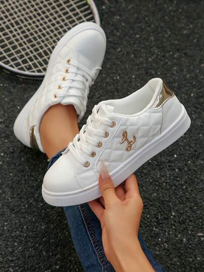 Pantofi sport/teniși sport casual ușori și versatili, cu vârf rotund, pentru femei, de primăvară/toamnă, negri, cu șireturi, disponibili în mai multe culori