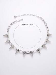 1入組時尚創意多用途圓錐造型頸鏈禮品適合女士和女孩 - 銀色 - 查看 5