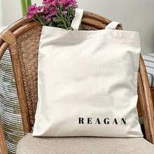 Custom Printed Wedding Name Canvas Bag - Personalized Tote For Bridesmaids - Wedding Gift Bag - Ideal For Bridal Party - Name-Printed Tote - This Item Features A Printed Design. - Multicolor - View 3