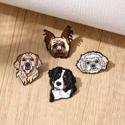 1 pieza Insignia de solapa con diseño de perrito Cavachon, Yorkishire Terrier, Boyero de Montaña Bernés, Golden Retriever - Accesorio de moda unisex con decoración de perros para bolsos y ropa, un obsequio encantador