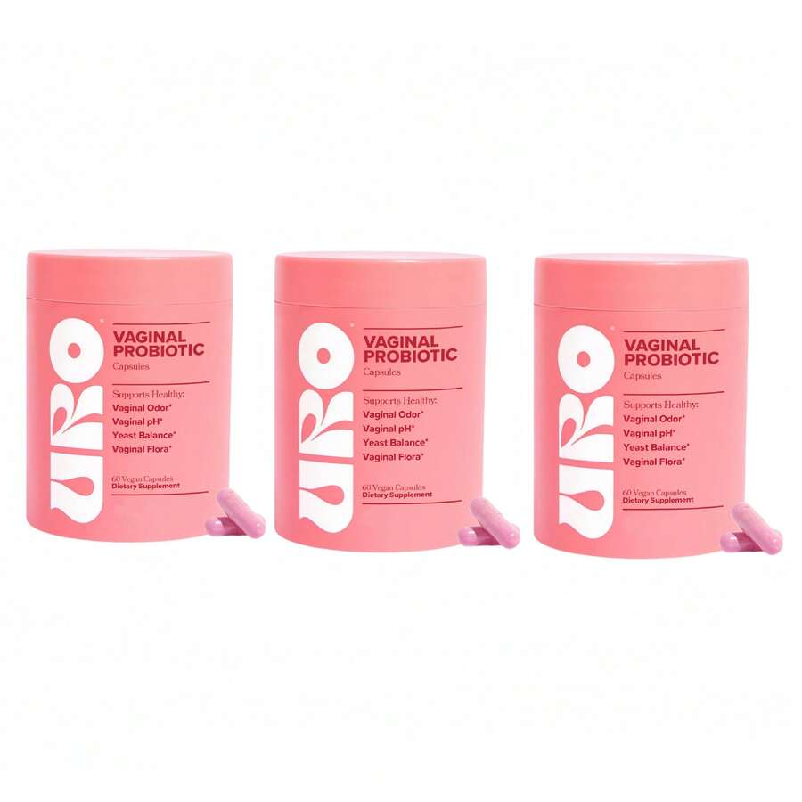 URO 3PCS Suplemento dietario U R O vaginal probiotic 60 capsulas sin sabor - 3 piezas - Ver 1