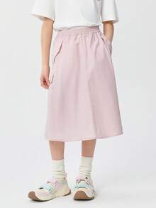 Balabala Tween Girl 粉色 2025 夏季新款雨伞工装裙