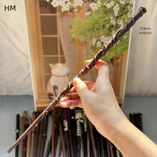 Warner Bros 2 piezas Varita oficial de Warner Bros. Harry Potter, Varita de Hermione, Varita mágica de Ron, Varitas de personajes de la serie de películas de Harry Potter, hechas de resina con núcleo de metal, accesorios de disfraz de Halloween, accesorios de escenario, regalo de Navidad, adecuado para la colección de fans de Harry Potter