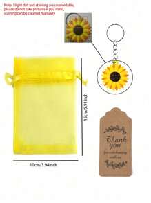 45pcs Sunflower Keychains Party Favors Set, Sunflower Party Favors,Including Sunflower Key Chains Organza Bags, Thank You Kaf Tag, Thank You Kraft Labels,For Birthday, Summer Party, Wedding Party Supplies, Birthday Wedding Shower Return Gifts,Mother's Day Gifts,Birthday Gifts,Graduation Gifts,BabyShower Return Present,Hawaii,Pool Beach Party