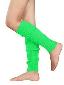 3 Pairs Of American Neon And Ribbed Warm Leg Warmers For Women - 80s Retro Style Knee-Length Elastic Cuffs, Hand-Washable, Suitable For Parties, Sports, Winter Exercise, Comfortable To Wear, Y2k, Cozy