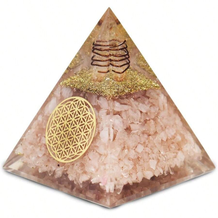 Rose Quartz Pyramid Handcrafted Healing Crystal Pyramid For Love Peace And Chakra Balance Meditation And Reiki Tool Spiritual Gift Home Decor - Thạch anh hồng - Xem 1