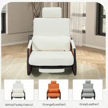YODOLLA Rocking Nursing Chair With Footrest, Adjustable High Back Armchair For Adults, Comfy Glider Chair For Mum, Breastfeeding, Reading - Living Room & Bedroom - Teddy Fleece-white - View 9