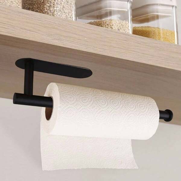 Paper Tissue Rack, Wall Mount Roll Paper Rack, Kitchen Paper Towel Holder, Toilet Paper Holder Wall Mount, Tissue Hanger, Towel Holder Under, Toilet Paper Dispenser,Bathroom Paper Towels Holder,Holder For Paper Towels,(Punch-Free Self-Adhesive)Bathroom Accessories, Kitchen Accessories,Kitchen Storage