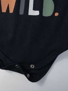 Body Bebê Manga Curta Born To Be Wild Preto 293 - Ola Kids