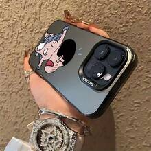 Esta adorable funda de teléfono Shin utilizada en el baño es adecuada para los modelos de  16, 15, 14, 13, 12, 11 Pro Max, X, XR, XS Max, 8 y 7 Plus y tiene una parte trasera mate. - Plateado - Ver 4
