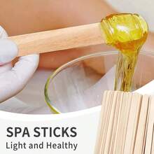 50pcs/100pcs/200pcs (15cm) Wooden Body Hair Removal Sticks Wax Waxing Disposable Sticks Woman Toiletry Wood Tongue Depressor Spatula Beauty Tools - Apricot - View 6