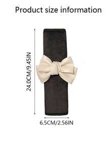 2 件装汽车安全带套，带蝴蝶结装饰、肩垫安全带保护器 - 黑與白 - 查看 2