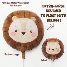 6 件可爱丛林动物独特哑光水彩铝箔气球狮子老虎长颈鹿气球主题 Wild One 生日派对装饰、Wild One 装饰、夏季派对装饰气球、性别揭示装饰、淋浴派对、圣诞节 - 彩色 - 查看 8