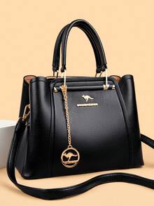 Túi xách nữ cao cấp, túi đeo chéo vai 3 lớp bằng da mềm thiết kế sang trọng, túi mua sắm cỡ lớn dành cho nữ. - màu đen - Xem 4
