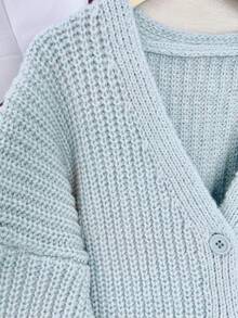 New Loose Knit Cardigan For Women, Thickened Soft Oversized Long Sleeve Plus Size Sweater Coats, Suitable For Spring, Autumn And Winter