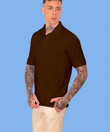 Men's Basic UNISEX POLO Shirt - Coffee Brown - View 3