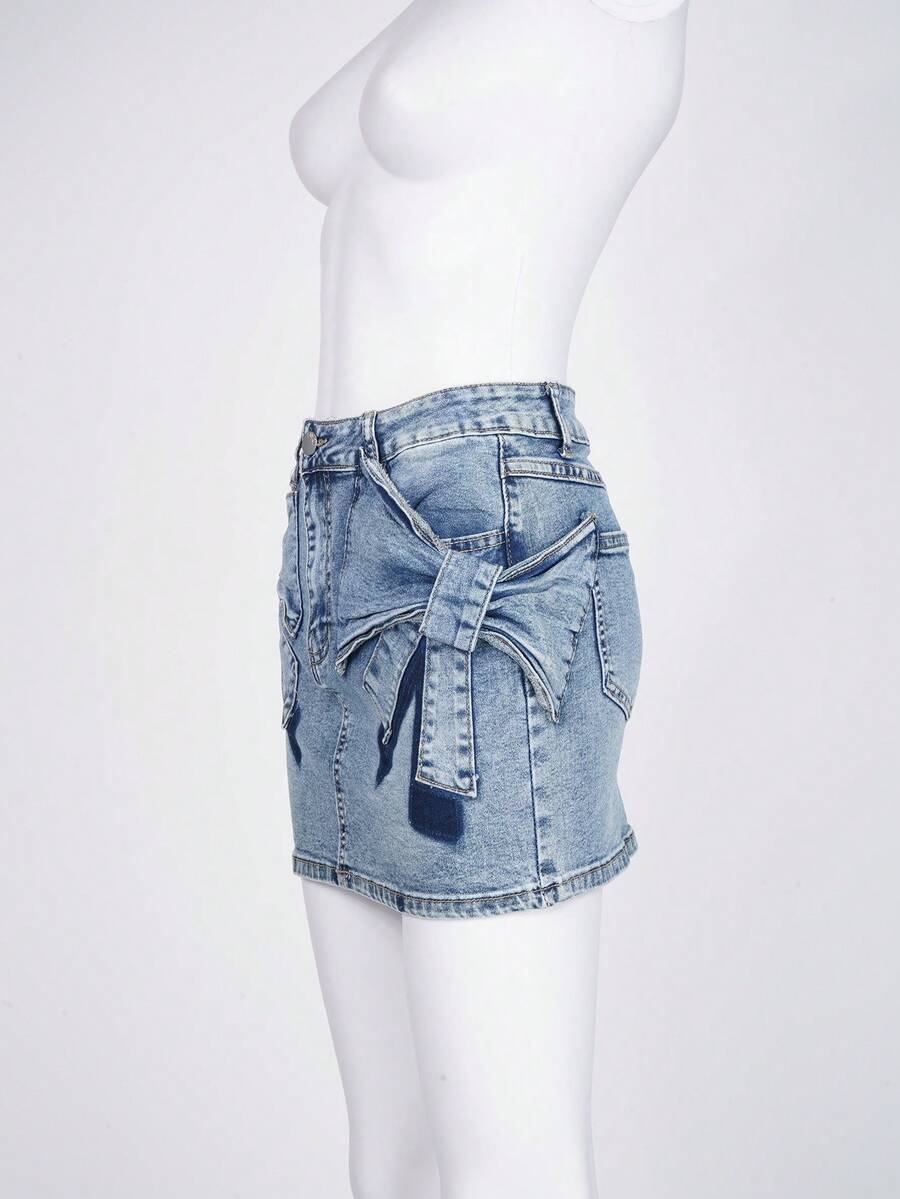 Women Denim Skirts - Blue - View 1