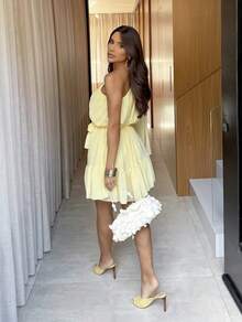 Camily DressSexyCasualCuteBohoPartyElegantChiffonRuffleNightWeddingPartyBirthday PartyBaby ShowerBachelorette PartyStage & Concert - 黃色 - 查看 2