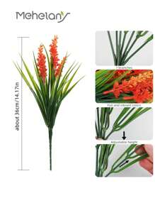 MEHELANY 2Pcs Artificial Autumn Lavender Fake Flowers Imitation Plastic Outdoor Flowers For Party Fall Home Decor, Wedding Engagement Centerpieces, Bridal Shower Decorations, Bouquet Decorations, Birthday Party Centerpieces, Making Wreaths, Indoor And Outdoor Garden Decorations