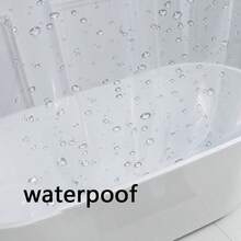 1 件加厚透明 PEVA 浴帘衬垫，带 3 个重型磁铁和 12 个塑料浴帘挂钩，防水，适用于浴室和阳台浴室装饰