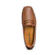 Women's Dressy Casual Slip-On Penny Loafers For Business And Office Wear Comfortable Arch Support Faux Leather Driving Loafer Shoes - 咖啡棕 - 查看 5