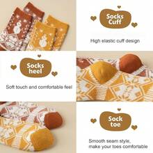 SISOSOCK 5 Pairs Fuzzy Soft Cozy Fluffy Socks Women, Casual Thick Plush Comfy Sleep Socks, Warm Winter Gifts Women - 多色-s2-1 - 查看 2