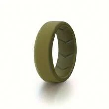 Bộ 4 chiếc nhẫn silicon thoáng khí dành cho nam, bản rộng 8mm, chất liệu cao su mềm dẻo, thích hợp làm nhẫn cưới, quà tặng trang sức thể thao không kim loại cho phái mạnh, cỡ 7-15. - Nhiều màu - Xem 7