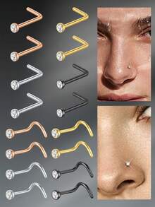 CIZME 2 件 20G（0.8MM）18G（1.0MM）不锈钢鼻环鼻钉鼻环鼻钉鼻钉环扭转螺丝 L 形球顶鼻穿孔首饰鼻钉环鼻环带 2MM 球顶鼻环鼻螺丝环鼻钉女式鼻环螺旋鼻环鼻螺丝钉鼻孔鼻穿孔首饰 - Ball top - 查看 3