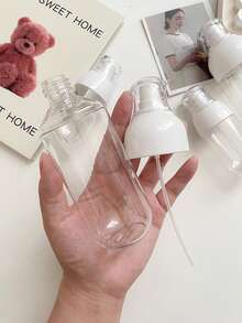 3pcs/1pc Home Skincare Moisturizing Spray Bottles, 60ml/120ml, Portable Travel Refillable Cosmetic Containers, Transparent Thick PET Spray Bottles, Press Type Lotion/Perfume Sample Empty Bottles, Multi-Purpose /Insect Repellent Containers - Clear - View 3