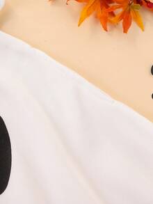 Halloween/Ghost/Cloak/Kids Funny Hoodie Cute Ghost Face Print Hooded Jacket Set - White - View 6