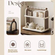 1pc Cup Holder Organizer Rack, Multi-Tier Table-Top Cup, Tea, Coffee Mug Display Stand, Kitchen Vintage Draining Shelf