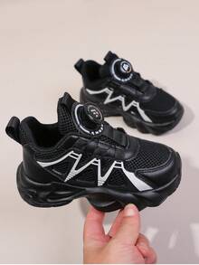 儿童运动鞋，女童休闲皮革跑鞋 - 黑色 - 查看 7