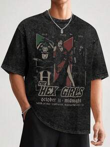 EWH Bellelement Vintage The Hex Inspired T-Shirt Gothic Rock Music T-Shirt DG004 - 黑色 - 查看 2