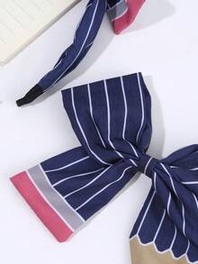 2 件套开学季发夹和头带套装，带黄色/红色/海军蓝铅笔蝴蝶结设计，适合女孩，带手工绑带装饰，适合学生的礼物，开学第一天的发饰