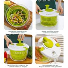 5L Salatschleuder Salad Spinner Mit Deckel Salatschleudern Salatschüssel Gemüsetrockner Zum Waschen und Trocknen von Salaten Gemüse und Obst