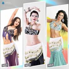 Chiffon Belly Dance Hip Scarf With 128 Coins For Yoga Class - White - View 3