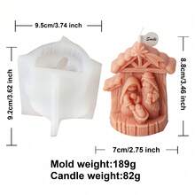 Moldes de silicona para escena de Navidad - Sagrada Familia, Ángel, Formas de Castillo, Duraderos y de fácil desmoldeo, Multiusos para velas/yeso/resina/arcilla, Ideal para decoración navideña DIY y regalos hechos a mano - Blanco - Ver 12