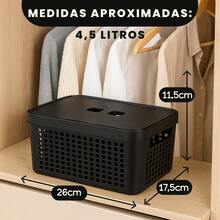 Set Of 5 Organizer Boxes With Lid Large Basket In Resistant Plastic 2 L 4.5 L 17 L - 綠色 - 查看 5