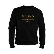 Milano Italia Casual Flannel Crew Neck Sweatshirt Men's Sweatshirt - màu đen - Xem 1